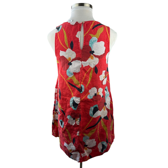 2 100% Linen Dresses Sigrid Olsen Nicole Miller Floral Tropical Vacation Large - Picture 8 of 16